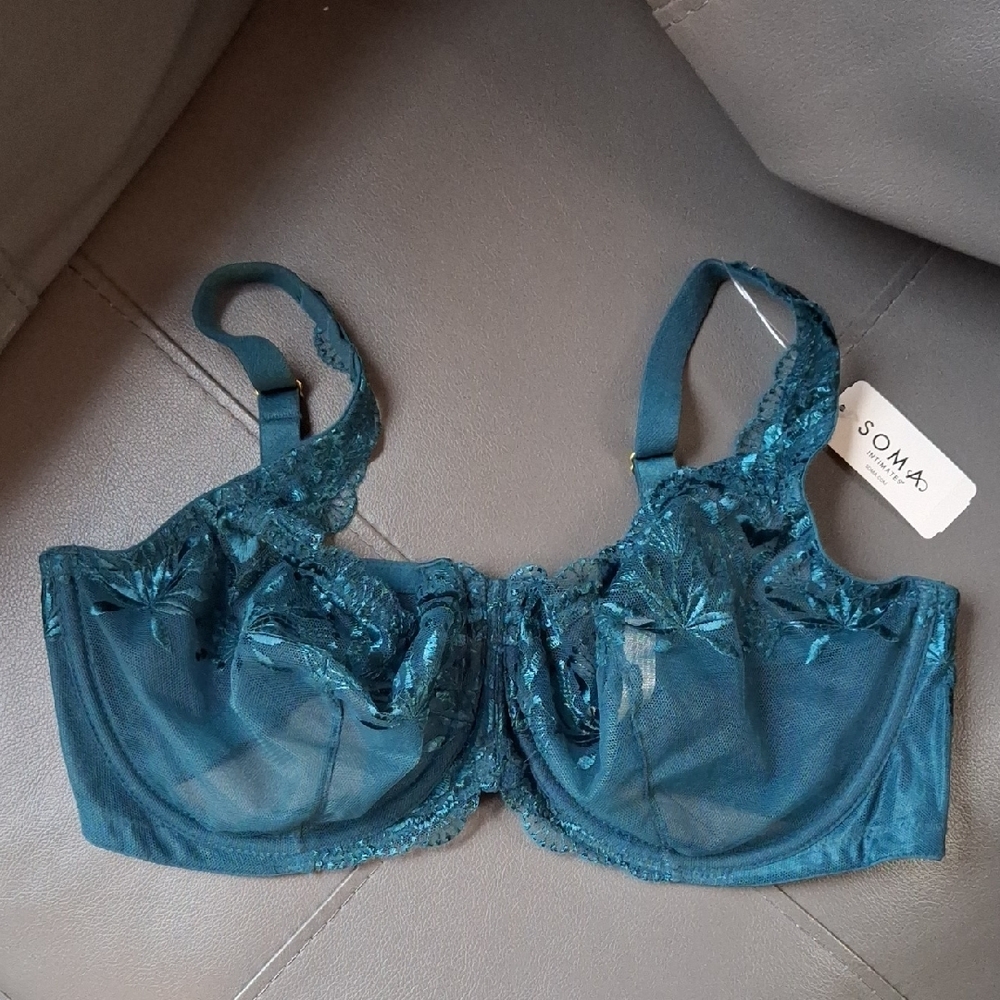Soma Teal Lace Underwire Bra